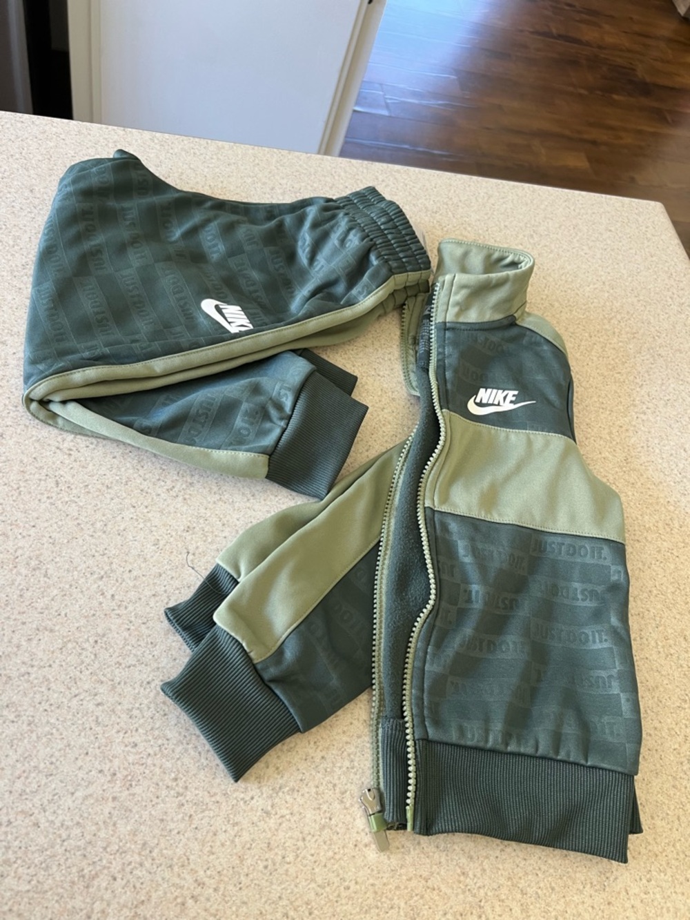 Nike Kids Olive Green Two-Tone Track Jacket & Joggers